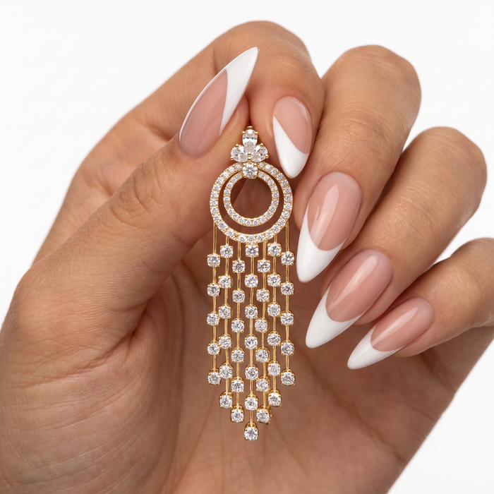 Circle of Life Chandelier Earrings in 18K Gold
