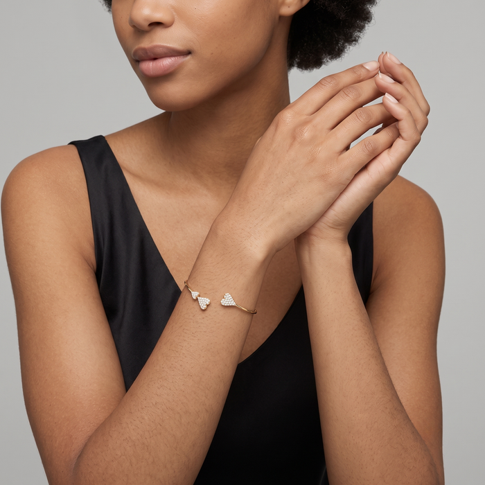 Nova Whisper Cuff Bangle Bracelet in 14K Yellow Gold