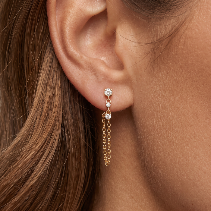 Twilight Drops Diamond Dangle Earrings in 14K Yellow Gold
