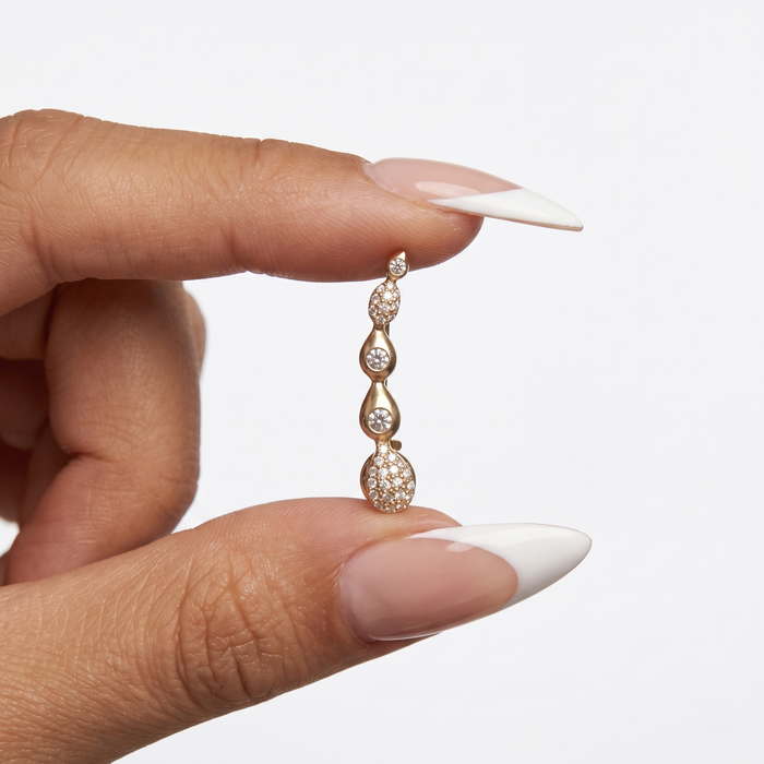 Rise Diamond Climber Earrings in 14K Yellow Gold