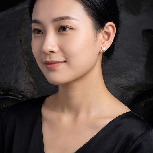 Golden Aurora Star Earrings in 14K Yellow Gold