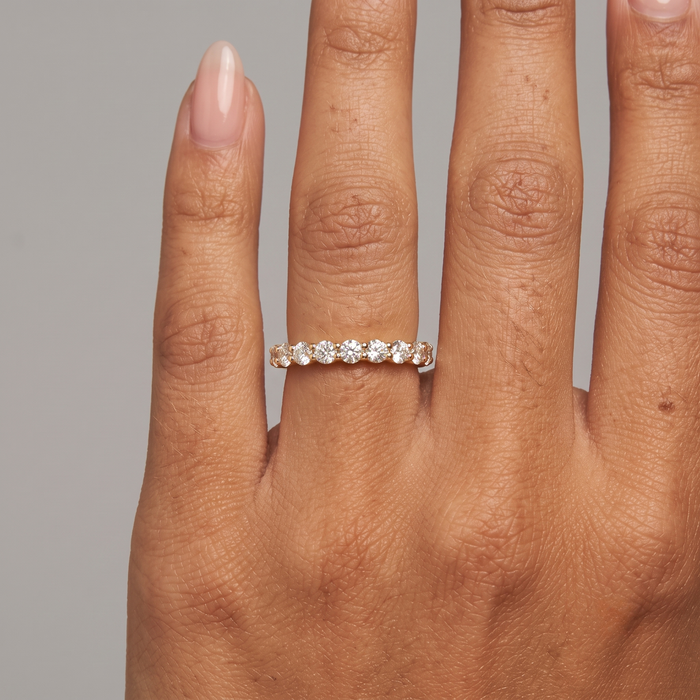 Floating Eternity Band Diamond Ring in 14K Yellow Gold