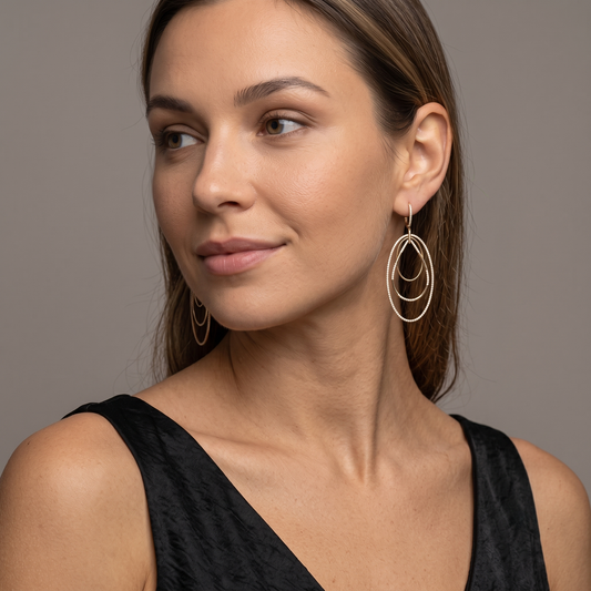 Classy Shiny 14K (or 18k upon request) Yellow Gold Diamond Drop Earrings