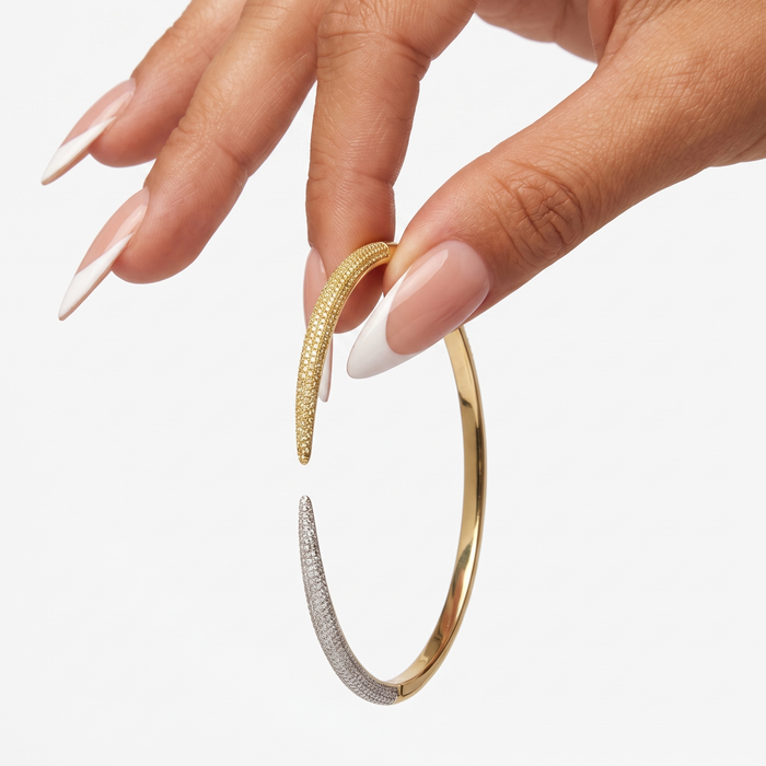 Dual Radiance Open Pave Bracelet in 14K Yellow Gold