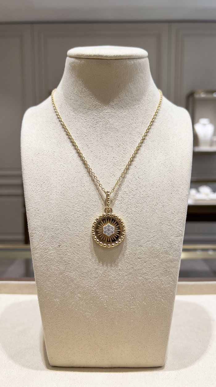 Cascade Diamond Pendant Necklace in 14K Yellow Gold