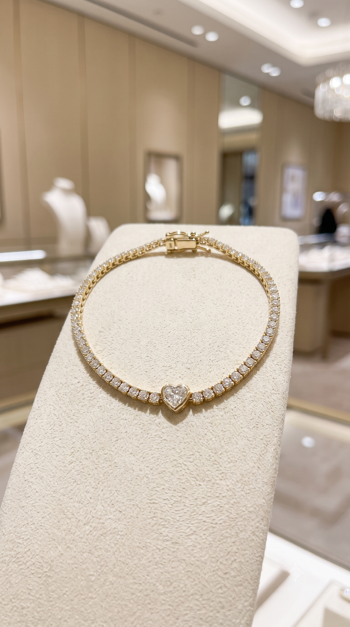 Diamond Stardust Tennis Bracelet in 14K Yellow Gold