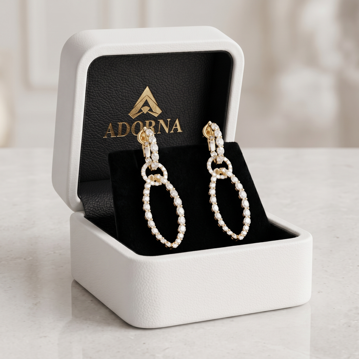 Flawless Aura Diamond Danglers Drop Earrings in 18K Yellow Gold