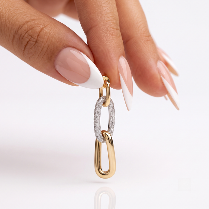 258 Diamond 14K (or 18k upon request) Yellow Gold Drop Earrings