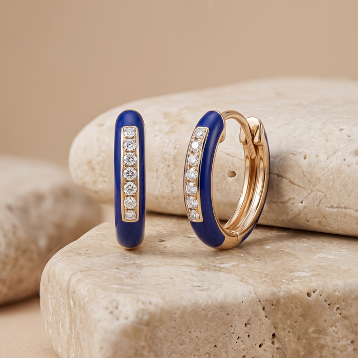 Velvet Whisper Huggie Earrings in 14K Yellow Gold