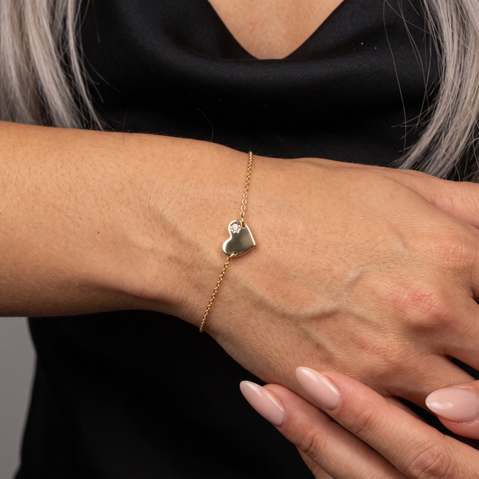 Heartlight Dainty Bracelet in 14K Yellow Gold