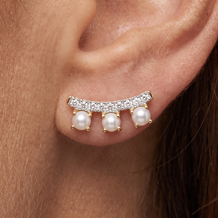 Pear Diamond Stud Earrings in 14K Yellow Gold