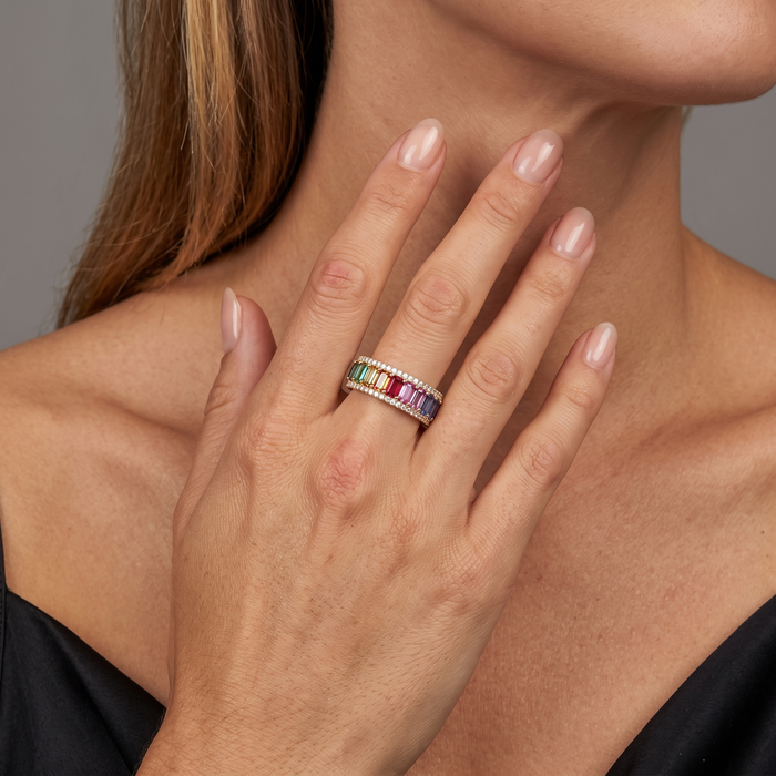 Marquise Cut Colorful Diamond 14K Diamond Ring
