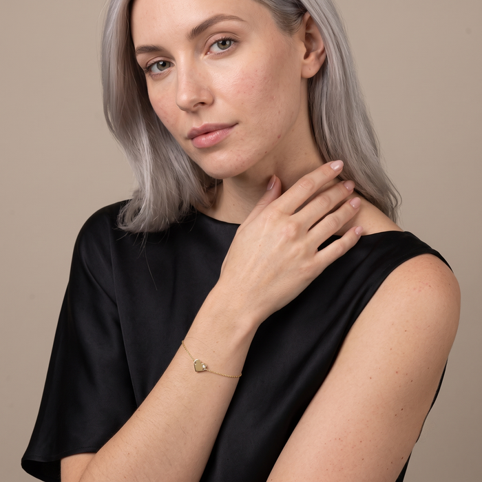 Heartlight Dainty Bracelet in 14K Yellow Gold