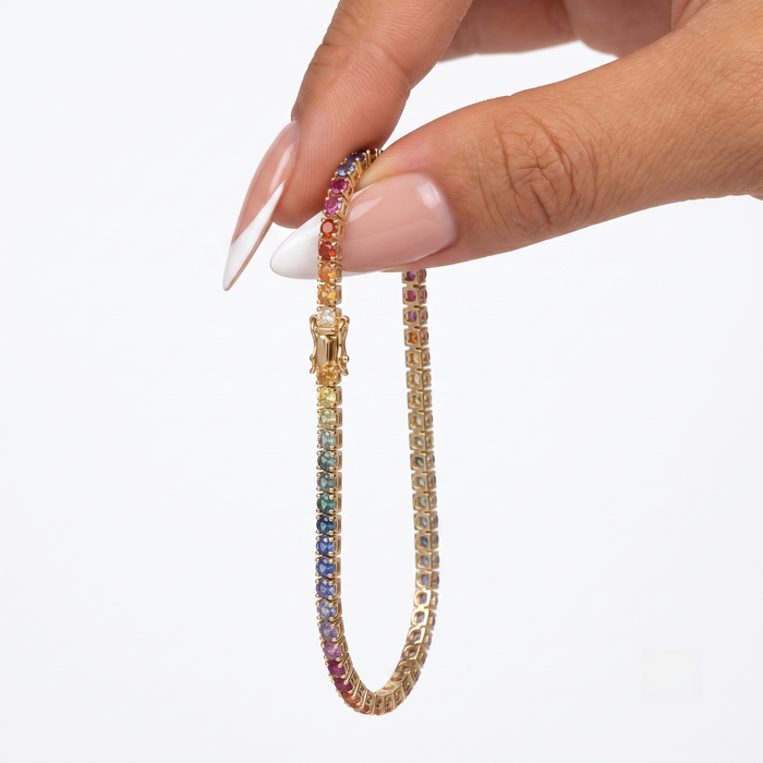 Chroma 14K Yellow Gold Multicolor Sapphire Bracelet