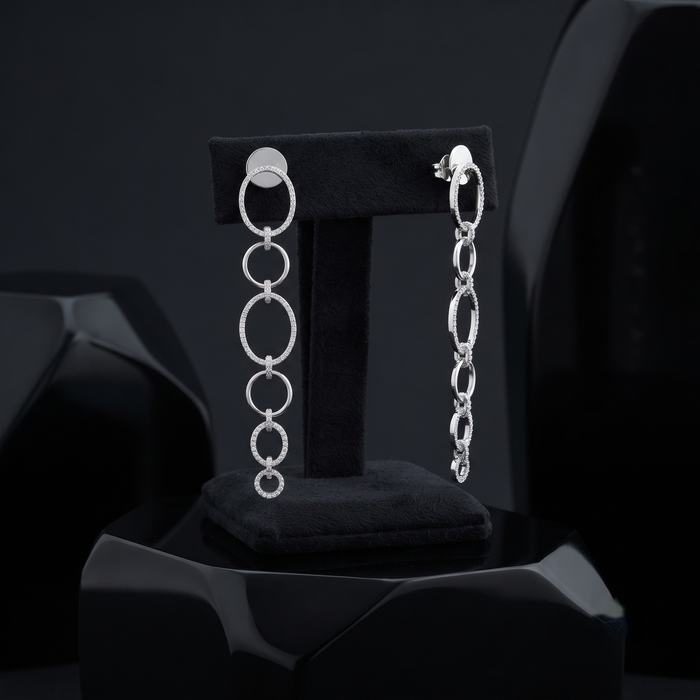 Elegant Diamond Danglers Drop Earrings in 14K Yellow Gold
