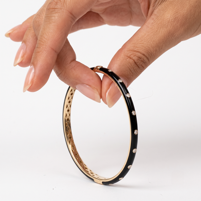 Opal Mirage Bangle Bracelet in 14K Yellow Gold