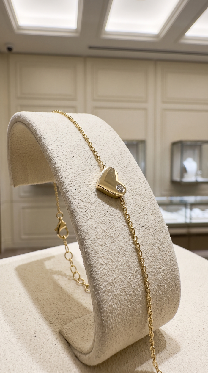 Heartlight Dainty Bracelet in 14K Yellow Gold