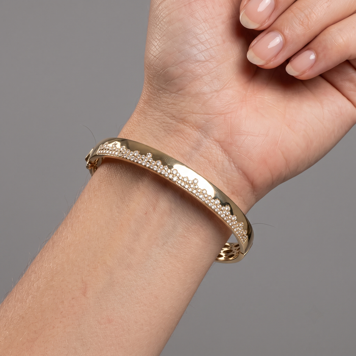 Diamond Bangle in 14K Yellow Gold