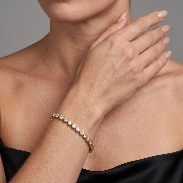 Round Diamond Tennis Bracelet in 14K Yellow Gold