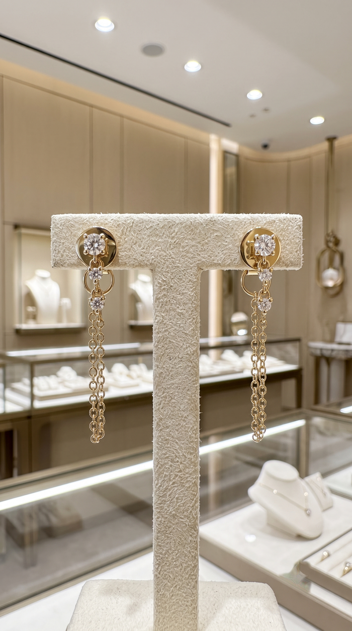 Twilight Drops Diamond Dangle Earrings in 14K Yellow Gold