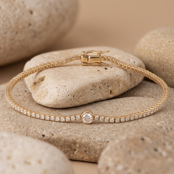Harmony Tennis Diamond Bracelet in 14K Yellow Gold
