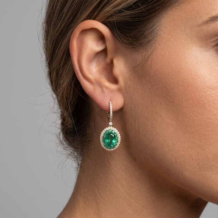 Dreams Diamond Radiant Drop Earrings in 14K Yellow Gold