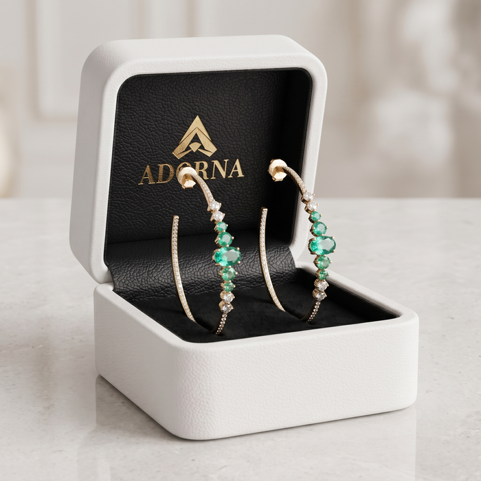 Glamorous Diamond Chandelier Earrings in 14K White Gold