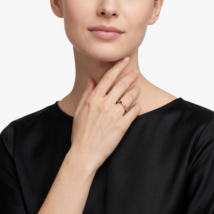 Baguette Sapphire 14K Gold Eternity Ring