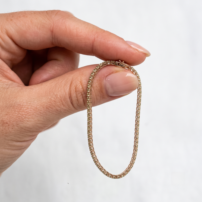 Green Sapphire Tennis Bracelet in 14K Yellow Gold