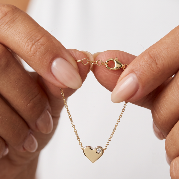 Heartlight Dainty Bracelet in 14K Yellow Gold