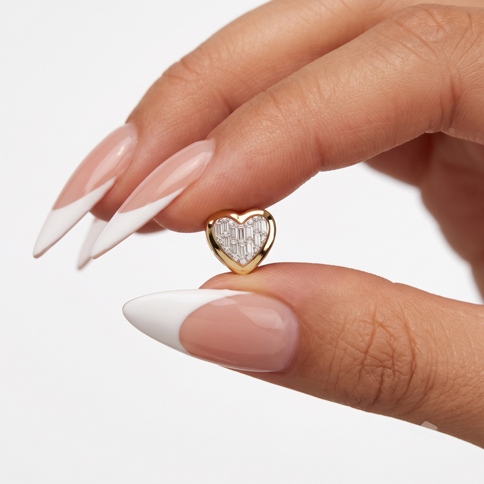 Pure Baguette Diamond Stud Earrings in 14K Yellow Gold