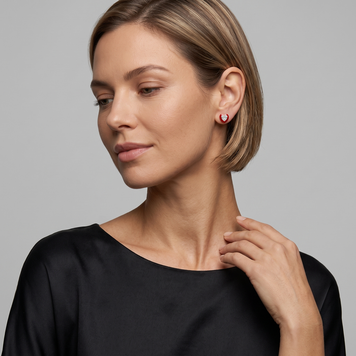 Exquisite Diamond Ear Studs Earrings in 14K Yellow Gold