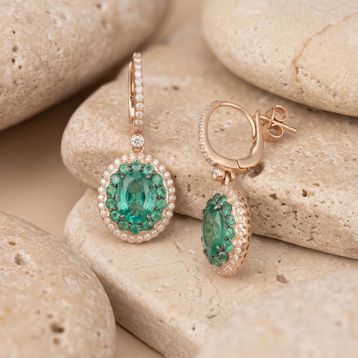 Dreams Diamond Radiant Drop Earrings in 14K Yellow Gold