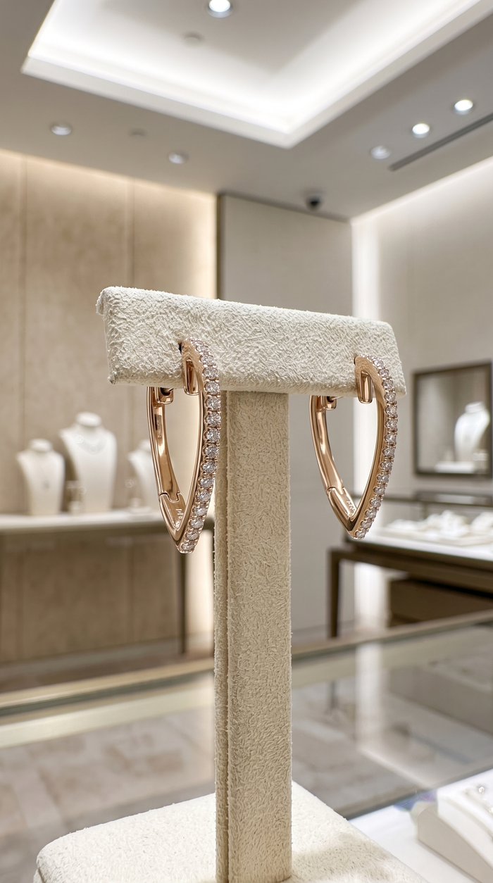 Euphoric Diamond Huggies Earrings in 14K Yellow Gold