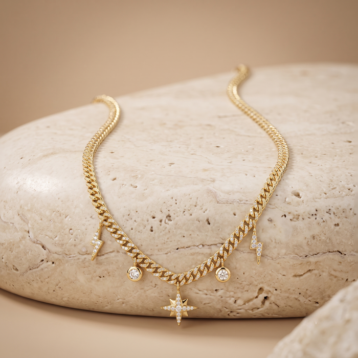 Vibe Station Diamond Necklace in 14K Yellow Gold