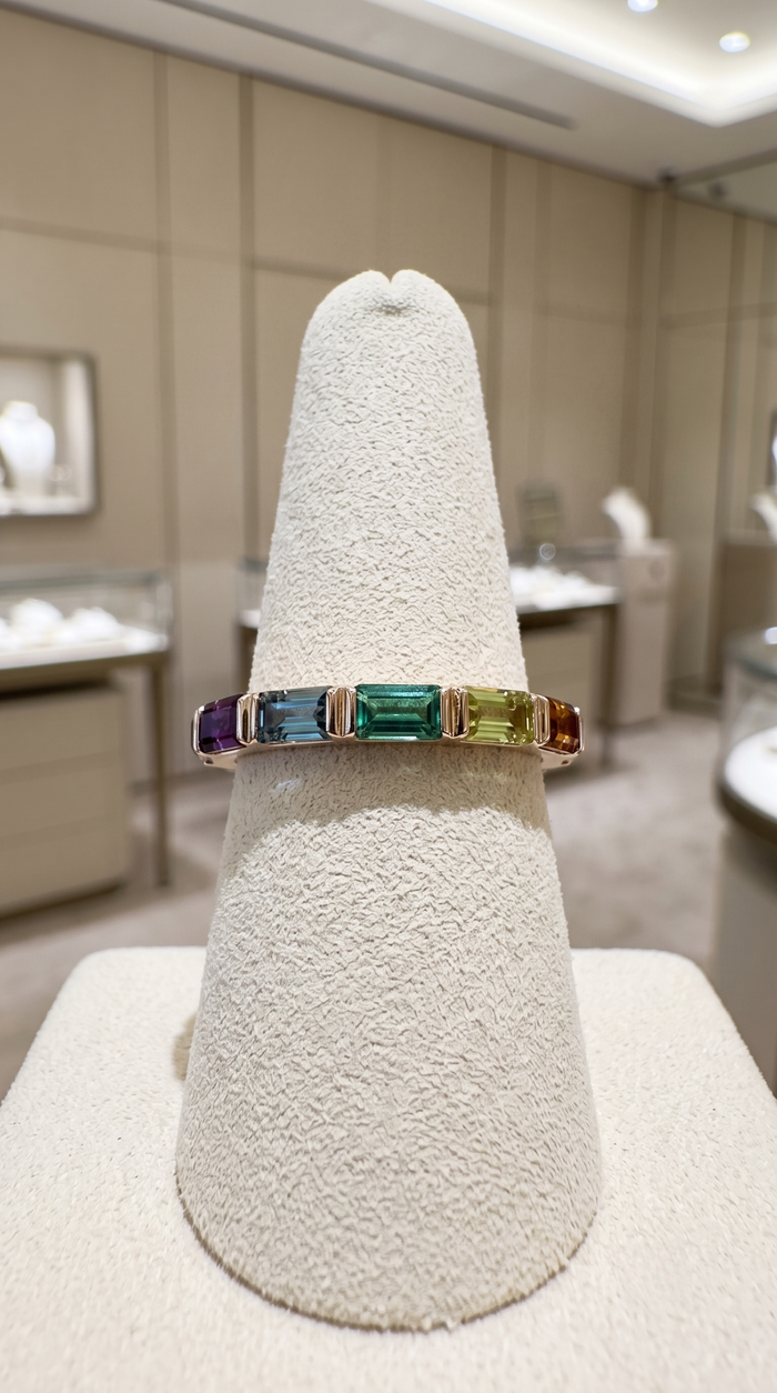 Baguette Sapphire 14K Gold Eternity Ring