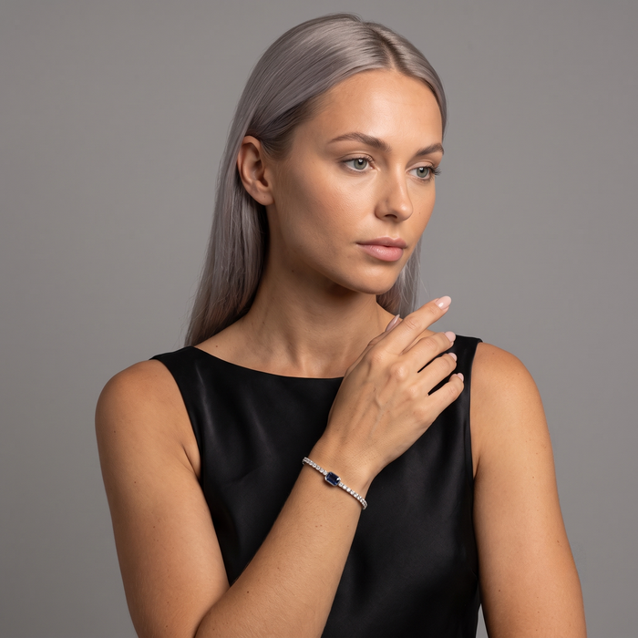 Dazzling Amethyst Tennis Bracelet in 18K Yellow Gold