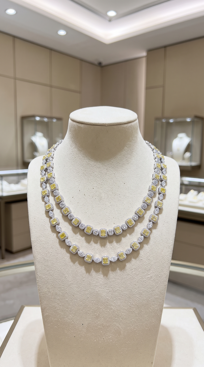 Imperial Radiance 14K Yellow and White Diamond Necklace