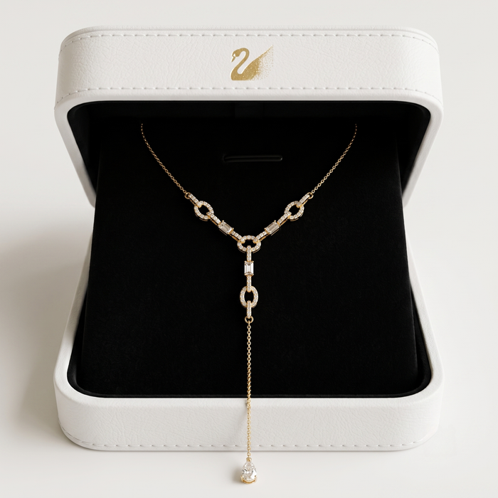 Diamond Link Lariat Necklace in 14K Yellow Gold
