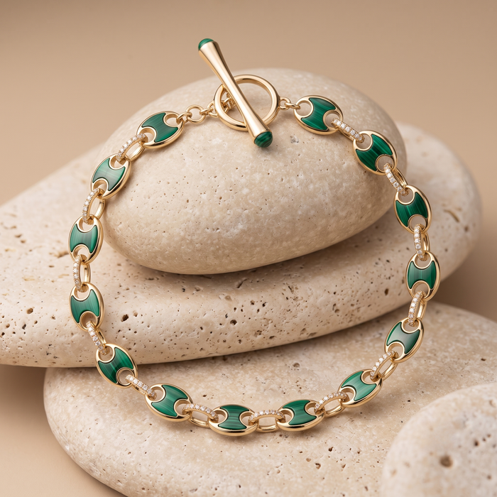 Diamond Blossom Diamond Link Bracelet in 14K Yellow Gold