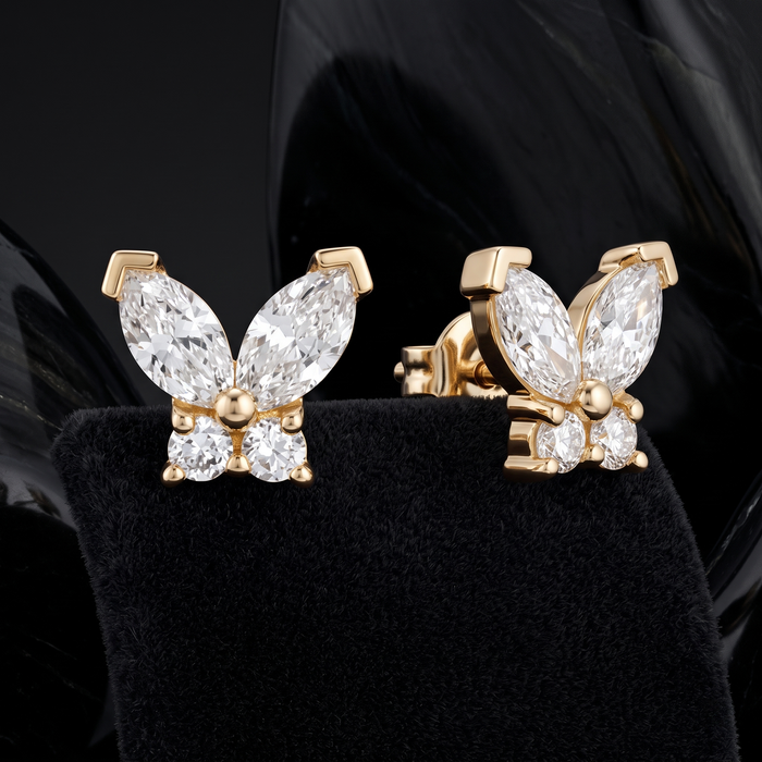 Golden Age Diamond Stud Earrings in 14K Yellow Gold