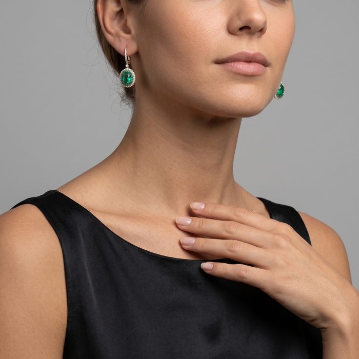 Dreams Diamond Radiant Drop Earrings in 14K Yellow Gold
