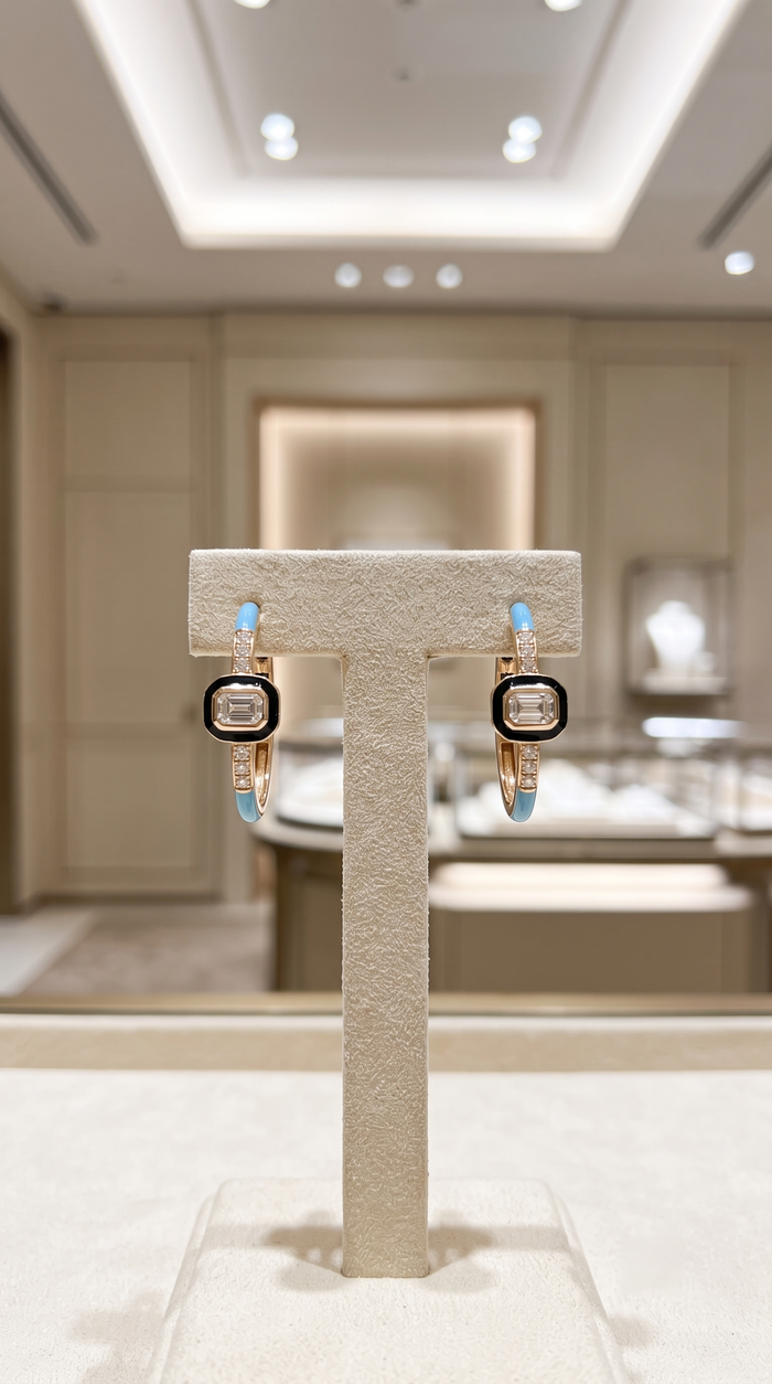 Orbit Diamond Drop Danglers Earrings in 14K Yellow Gold