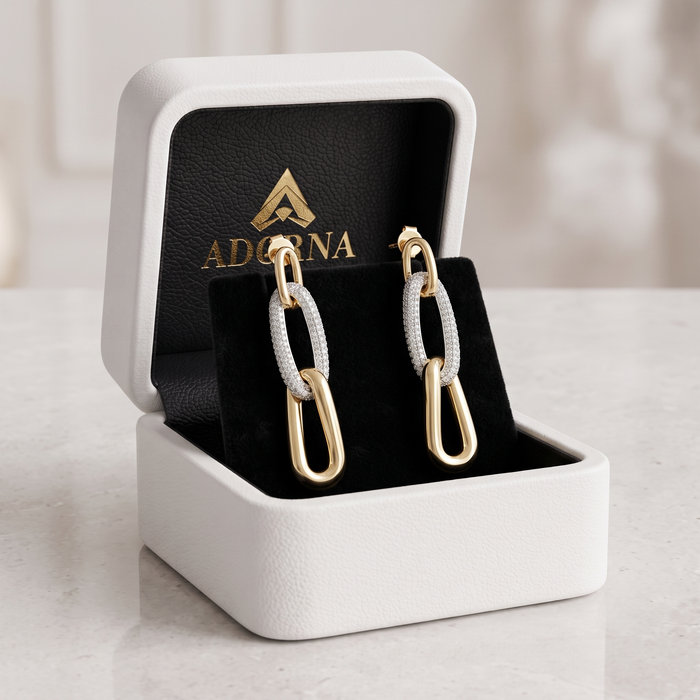 258 Diamond 14K (or 18k upon request) Yellow Gold Drop Earrings