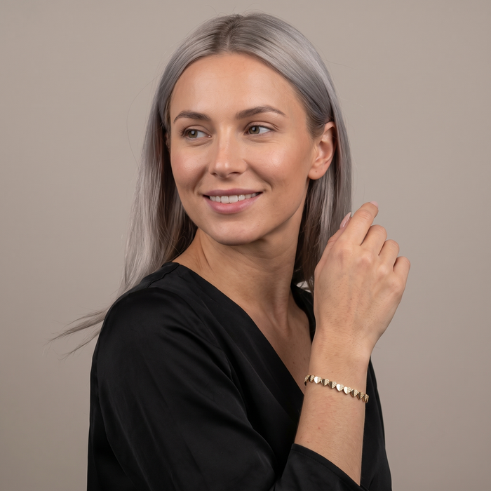 Lustrous Bliss Diamond Charm Bracelet in 14K Yellow Gold