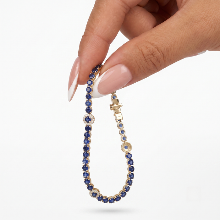 Diamond Solitaire Tennis Bracelet in 14K Yellow Gold