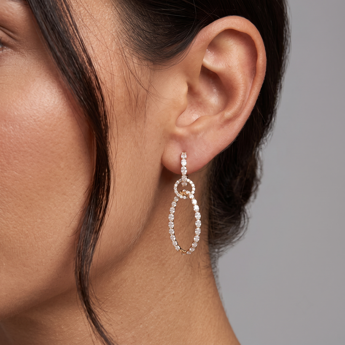 Flawless Aura Diamond Danglers Drop Earrings in 18K Yellow Gold