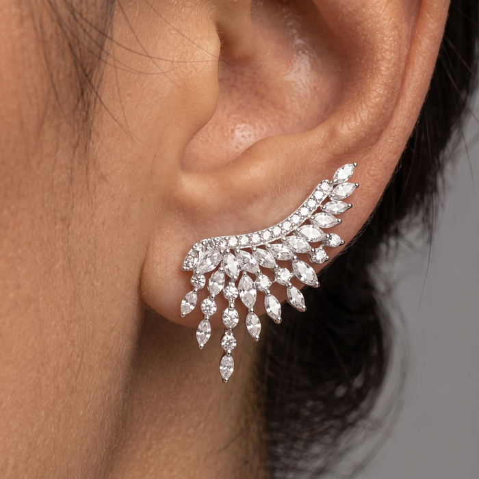 Radiant Wing Shaped Earrings in 18K Yellow Gold