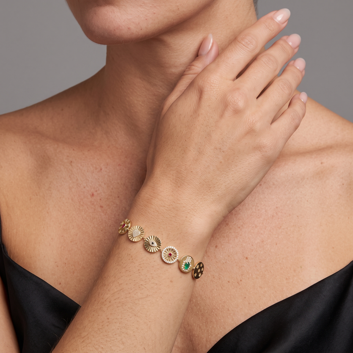 Majestic Diamond Vintage Charm Bracelet in 14K Yellow Gold