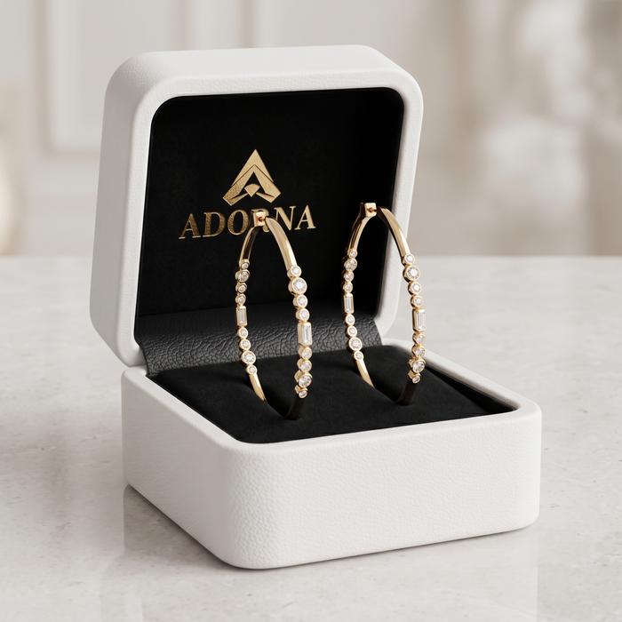 Golden Passion Hoops Diamond Earrings in 14K Yellow Gold